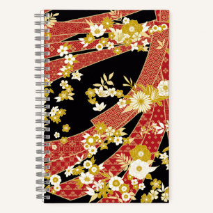 Floral Mix Kimono Pattern Notebook