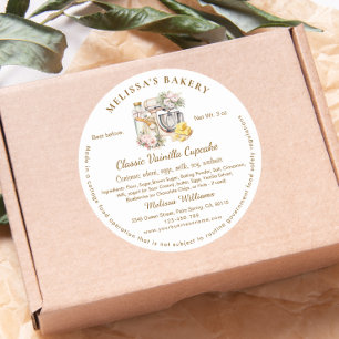Floral Mixer Label Cottage Bakery Packaging