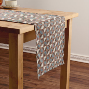 floral mocha mousse long table runner