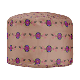 Floral mocha mousse Pouf