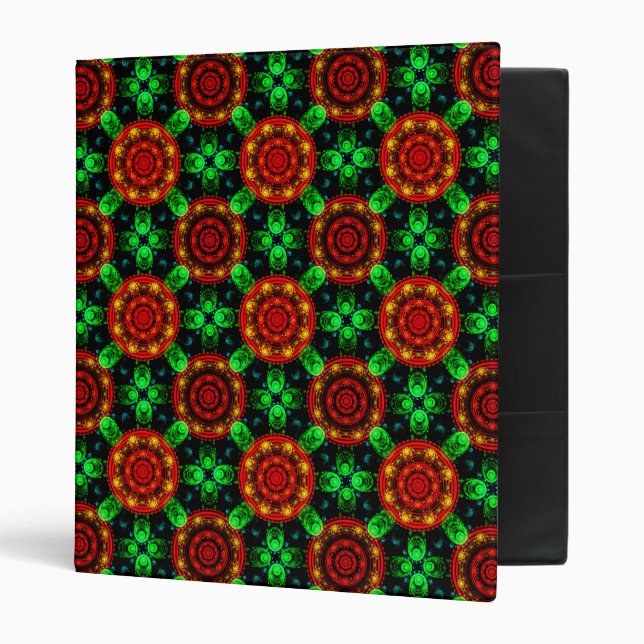 Floral Modern Boho Elegant Abstract Pattern #504 3 Ring Binder (Front/Inside)