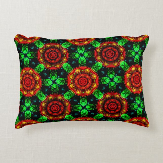 Floral Modern Boho Elegant Abstract Pattern #504 Accent Pillow (Front)