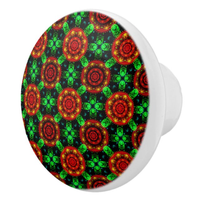 Floral Modern Boho Elegant Abstract Pattern #504 Ceramic Knob (Right)