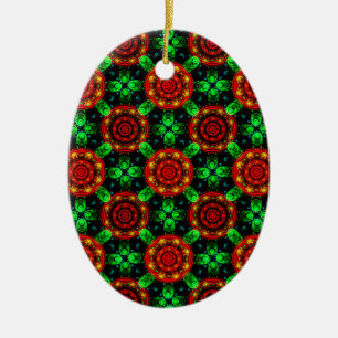 Floral Modern Boho Elegant Abstract Pattern #504 Ceramic Ornament