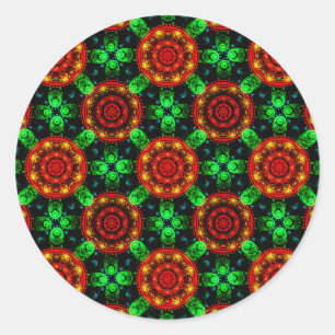Floral Modern Boho Elegant Abstract Pattern #504 Classic Round Sticker