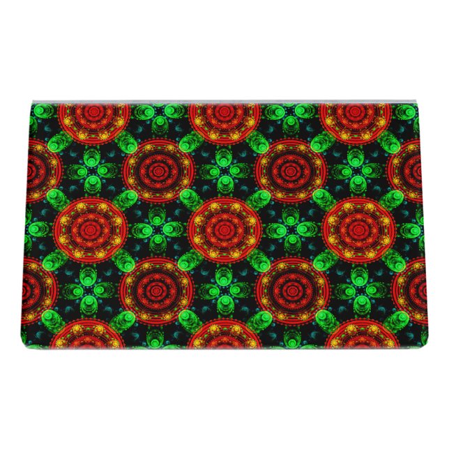 Floral Modern Boho Elegant Abstract Pattern #504 Desk Business Card Holder (Back)
