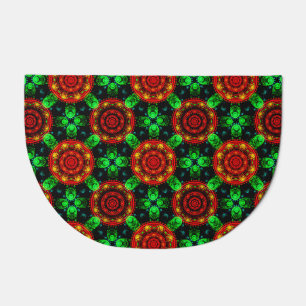 Floral Modern Boho Elegant Abstract Pattern #504 Doormat