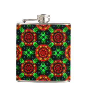 Floral Modern Boho Elegant Abstract Pattern #504 Flask