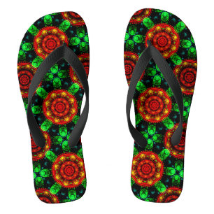 Floral Modern Boho Elegant Abstract Pattern #504 Flip Flops