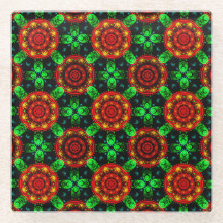 Floral Modern Boho Elegant Abstract Pattern #504 Glass Coaster