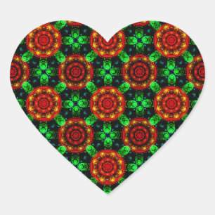 Floral Modern Boho Elegant Abstract Pattern #504 Heart Sticker