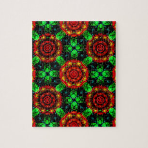 Floral Modern Boho Elegant Abstract Pattern #504 Jigsaw Puzzle