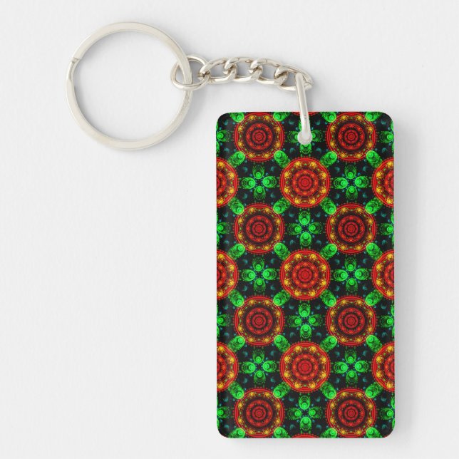 Floral Modern Boho Elegant Abstract Pattern #504 Keychain (Front)