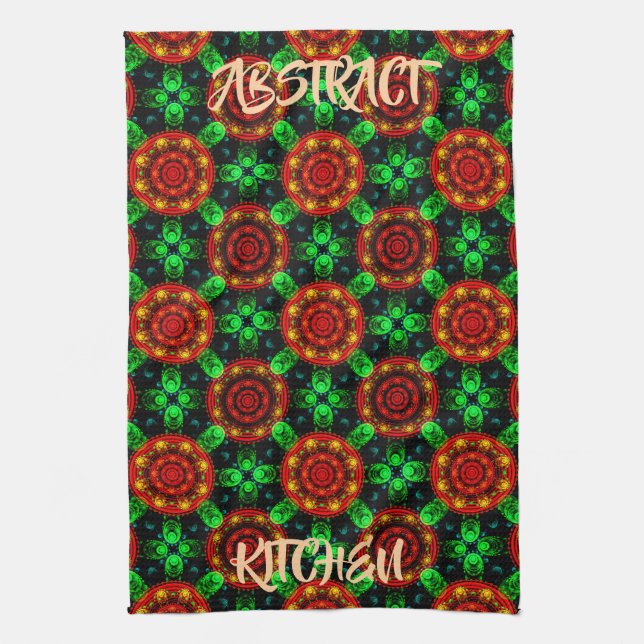 Floral Modern Boho Elegant Abstract Pattern #504 Kitchen Towel (Vertical)