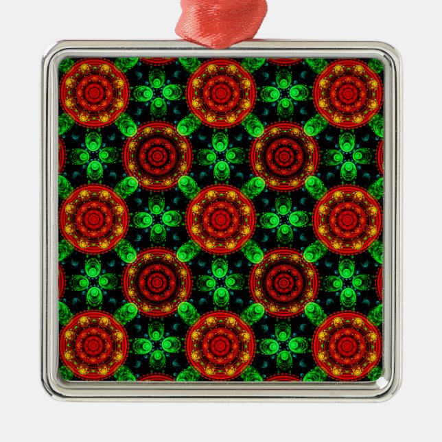 Floral Modern Boho Elegant Abstract Pattern #504 Metal Ornament (Front)
