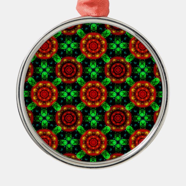 Floral Modern Boho Elegant Abstract Pattern #504 Metal Ornament (Front)