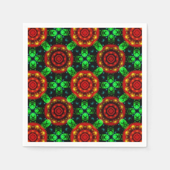 Floral Modern Boho Elegant Abstract Pattern #504 Napkins (Front)