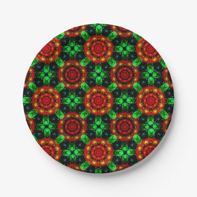 Floral Modern Boho Elegant Abstract Pattern #504 Paper Plates (Front)