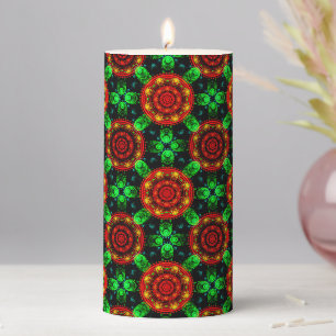 Floral Modern Boho Elegant Abstract Pattern #504 Pillar Candle