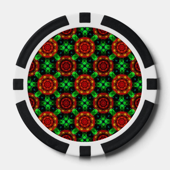 Floral Modern Boho Elegant Abstract Pattern #504 Poker Chips (Front)