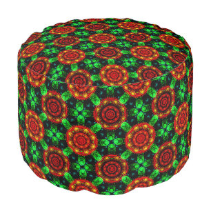 Floral Modern Boho Elegant Abstract Pattern #504 Pouf