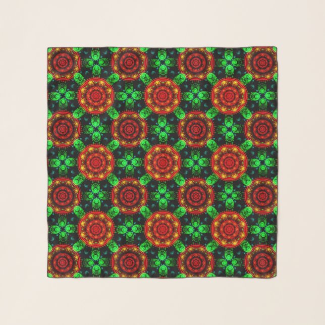 Floral Modern Boho Elegant Abstract Pattern #504 Scarf (Front)