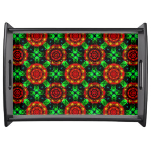 Floral Modern Boho Elegant Abstract Pattern #504 Serving Tray