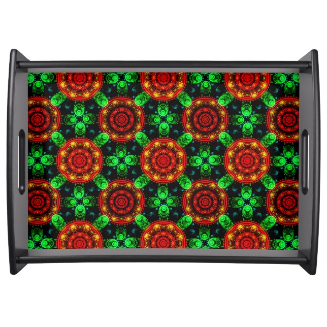 Floral Modern Boho Elegant Abstract Pattern #504 Serving Tray (Front)