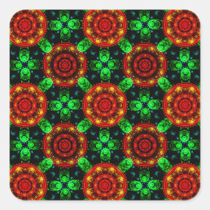 Floral Modern Boho Elegant Abstract Pattern #504 Square Sticker