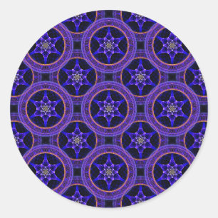Floral Modern Boho Elegant Abstract Pattern #505 Classic Round Sticker