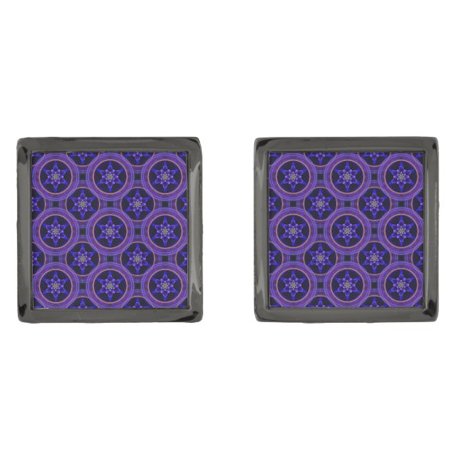 Floral Modern Boho Elegant Abstract Pattern #505 Cufflinks (Front)