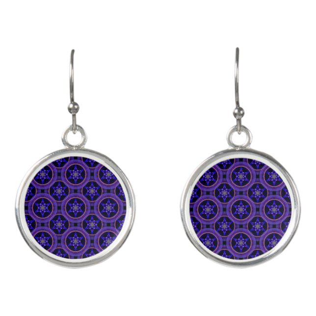 Floral Modern Boho Elegant Abstract Pattern #505 Earrings (Front)