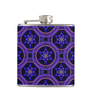 Floral Modern Boho Elegant Abstract Pattern #505 Flask