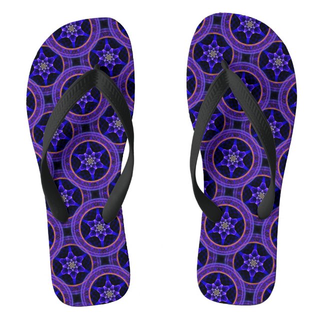 Floral Modern Boho Elegant Abstract Pattern #505 Flip Flops (Footbed)