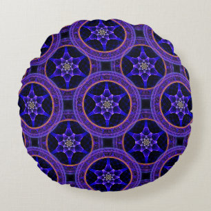 Floral Modern Boho Elegant Abstract Pattern #505 Round Pillow