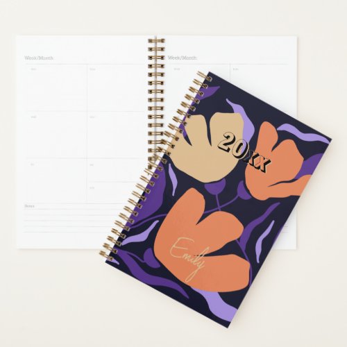 Floral Modern Bold Abstract Personolized Planner 