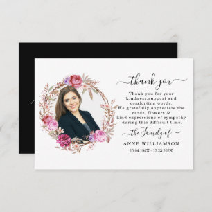Floral Modern Chic Funeral Thank You Card