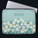 Floral modern daisy blue girly elegant stylish laptop sleeve<br><div class="desc">Floral modern daisy blue girly elegant stylish personalized laptop sleeve design.</div>