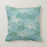 Floral modern daisy blue girly elegant stylish throw pillow<br><div class="desc">Floral modern daisy blue girly elegant stylish design pillow.</div>