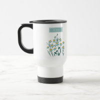 Floral modern daisy blue girly elegant stylish