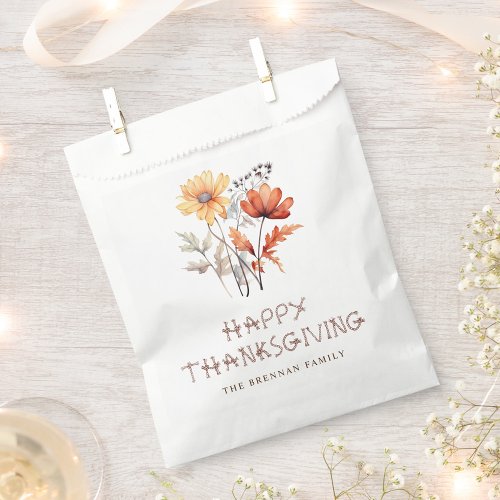  Floral Modern Friendsgiving Thanksgiving Party Favor Bag