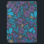 Floral modern green cute elegant iPad air cover<br><div class="desc">Floral green blue modern night elegant ipad cover,  with small flowers. Offer it to friends,  mothers,  women,  teachers,  grand-mothers,  Flowergirls who love flowers,  garden,  chic trendy pattern. Protection for Ipad 9.7. Deep green pattern with small flowers. Chic pretty gift idea for christmas,  birthdays,  new job,  holidays</div>