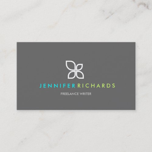 Floral Modern Logo (Medium Gray) Business Card
