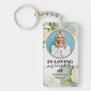 Floral Modern Memorial Gift Keychain