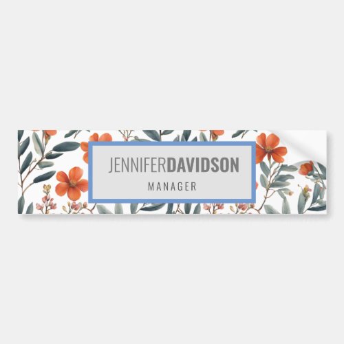 Floral Modern Minimalist Elegant Professional Bumper Sticker