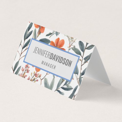 Floral Modern Minimalist Elegant Professional Business Card