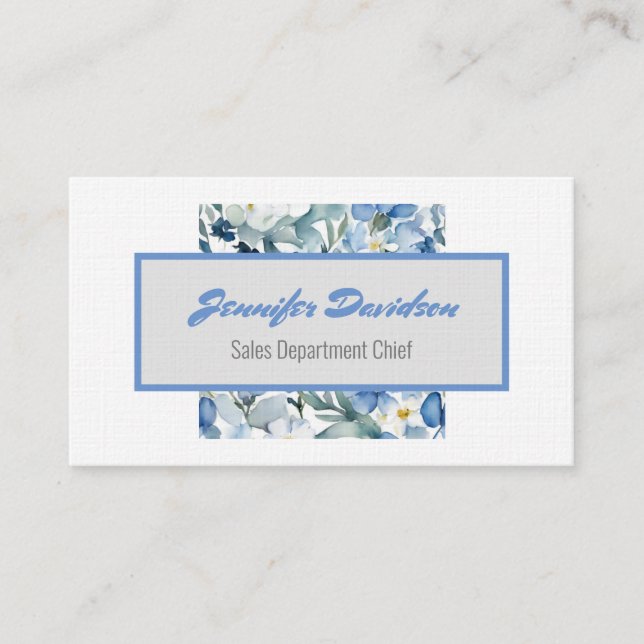 Floral Modern Minimalist Elegant Professional Business Card (Front)