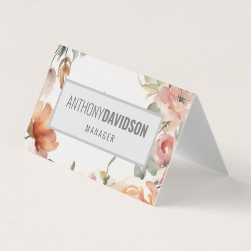 Floral Modern Minimalist Elegant Professional Business Card