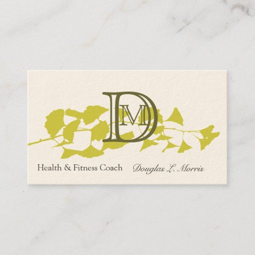 Customizable Golden  Ginkgo Classic Monogram Business Card Template
