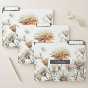 Floral modern retro autumn elegant file folder